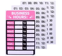 HEALEEP Business Hours Sign 12X8 Inch Waterproof Writable Sticker for Store Restaurant Cafe Office with Easy-To-Update Store Opening and Closing Times