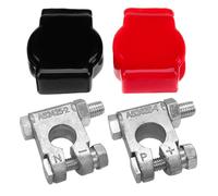 HEALEEP Car Battery Terminal Posts Kit Car Battery Terminal Connectors and Ships Non-Slip Lead Alloy and Abs Covers Reduce Voltage Distortion for Rvs and Marine Boats