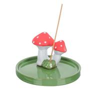 HEALEEP Cartoon Mushroom-shaped Ceramic Incense Holder Incense Sticks Insert Craft Desktop Decoration Tea Pet Adornment Stylish Creative Gift for Tea Art Making