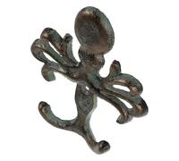 HEALEEP Cast Iron Octopus Wall Hooks 2 Pack Metal Clothing Hanger Hat Racks Nautical Rustic Coastal Ocean Theme Strong Build Multipurpose Functionality for Bathroom and Kitchen