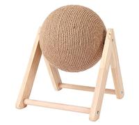 HEALEEP Cat Scratching Ball Toy, Interactive Scratcher for Kittens Bunny Dogs Puppy, Sisal Plaything with Wood Base