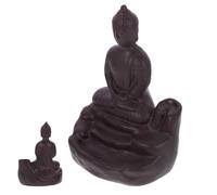 HEALEEP Ceramic Backflow Incense Burner with Aroma Therapy Function, Classic Buddha Decor for Yoga and Sauna, Elegant and Delicate Home Fragrance Incense Holder