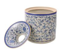 HEALEEP Ceramic Funnel Ashtray Large Capacity Cigar Ashtray for Outdoor Patio Table Multifunctional Vintage Decorative for Garden and Smoking Area