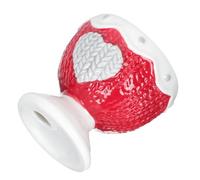 HEALEEP Ceramic Heart Patterned Relief Egg Tray for Home Dining Room and Special Occasions, Convenient to Take at Breakfast, Easy to Wash Single Egg Storage Holder