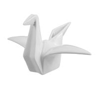 HEALEEP Ceramic Origami Crane Figurine Creative Ceramic Crane Decor White Lightweight Artistic Traditional Japanese Style Ornament for Office Bookshelves