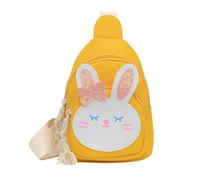 HEALEEP Children's Shoulder Bag Rabbit Shape Cute Strap Sling Bag in Yellow Polyester with Comfortable Fit and Multiple Compartments for Outdoor Activities and Everyday Use