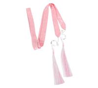 HEALEEP Chinese Tassel Hairband Pink Cloth Hair Accessories with Metal and Plastic Elements, Traditional Hanfu Headdress with Elegant Tassel Design, Suitable for Formal Occasions