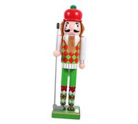 HEALEEP Christmas Wooden Nutcracker Golf Ornament Sports Themed Traditional Xmas Decoration Figure Unique Nutcracker Home Festive Display for Shelves Tables
