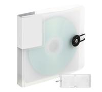 HEALEEP Clear CD Storage Case CD DVD Wallet 12 Capacity PP and Non-Woven Fabric Protective Portable Design White for Disc Organization