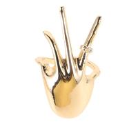 HEALEEP Copper Zirconia Hand-shaped Ring Adjustable Open Band Promise Engagement Cocktail Ring for Women Gothic Unique Wedding Finger Jewelry