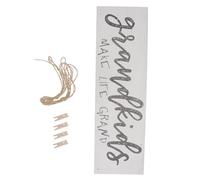 HEALEEP Creative Mini Wooden Photo Clips White Hanging Wall Board for Grandkids Notes Memos Display DIY Craft Decorative Plaque for Home Office Organization