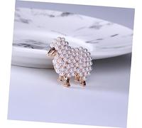 HEALEEP Creative Pearl Sheep Brooch Pin Lightweight Alloy Lapel Ornament for Women Vintage Style Clothing Accessory for Sweaters Suits Bags at Weddings Parties Business Events