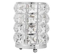 HEALEEP Crystal Cosmetics Brush Holder Hollow Lace Design Silver Makeup Organizer for Home and Store, Keeps Cosmetics Brushes and Pens Tidy with Elegant Decorative Style