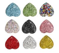 HEALEEP Crystal Heart with Rhinestone Decoration 9pcs Stainless Steel Material Refrigerator Magnets Not Easily Broken Or Deformed Random Color for Christmas Or Decorating