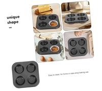 HEALEEP Cupcake Baking Muffin Tray Jumbo Muffin Tin Pans Shaped Parchment Trays Oven Baking Cup Cupcake Cake Cups Size Aluminum Non-Stick Black