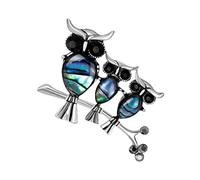 HEALEEP Delicate Alloy Owl Brooch Pin for Women Fashionable Dress and Clothes Accessory Elegant Shell Material Bird Ornament Multi Purpose Vintage Style Jewelry for Parties and Daily Wear