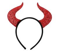 HEALEEP Demon Horn Headband for Halloween Party Lightweight Soft Fabric Devil Horns Hairband Costume Accessory for Adults Comfortable All Day Wear