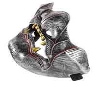 HEALEEP Demon Prajna Half Face Samurai Mask Silver Cosplay Prop for Halloween Party Men’S Costume Accessory