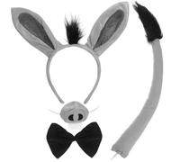 HEALEEP Donkey Costume Headband Nose Tail and Bowtie for Animal Dress up Boys and Girls Donkey Ears
