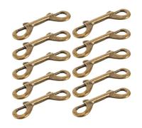 HEALEEP Double Ended Dog Leash Clip and Burrfree Surface with Reliable Spring Action 10pcs in Golden Zinc Alloy Suitable for Pet Leashes and Harnesses during Outdoor Adventures and Daily