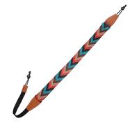 HEALEEP Double J Hook Jacquard Woven Leather and Nylon Adjustable Length No Drill Ukulele Strap Ukulele Shoulder Belt for Soprano Concert Tenor