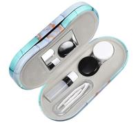 HEALEEP Double Layer Eyeglass Case with Marble Pattern, Portable Multi-Use Contacts Holder and Travel Lens Case, Wear-Resistant PU Material Household Glasses Storage Box
