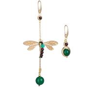 HEALEEP Dragonfly and Style, Asymmetric Material Stylish Agate Ethnic Lightweight Earrings Featuring Retro Dangly for Girl Women