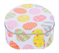 HEALEEP Easter Tinplate Box Rabbit and Egg Prints for Holiday Party Decorations and Candy Storage Small Cookie Tins for Easter Crafts for Boys and Girls Featuring Vintage Egg Candy Box