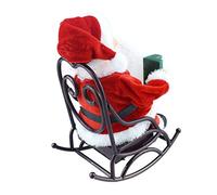 HEALEEP Electric Santa Claus Adornment Xmas Toy Rocking Chair Christmas Decoration Music Plaything