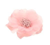 HEALEEP Elegant Pink Fabric Rose Brooch Pin Three-dimensional High Realism Floral Lapel Pin Clothes Accessory Chic French Style for Women and Ladies