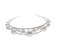 HEALEEP Elegant Silver Alloy Pearl Headband for Wife and Mum, Lightweight High-end Hair Decor Suitable for Celebration and Birthday, without Fading, Wedding Accessory and Pageant Hair