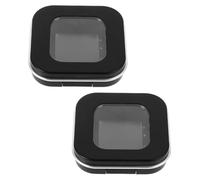 HEALEEP Empty Eye Shadow Box Single Eyeshadow Case 2Pcs Portable Plastic Loose Powder Case for Travel 5X5X1.2Cm Sleek Minimalist Design for Business Trips and Travel