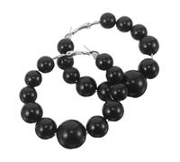 HEALEEP Exaggerated Large Circle Pearl Hoop Earrings for Women Lightweight Boho Style Jewelry for Parties Weddings and Everyday Wear Comfortable Fashion Forward Design