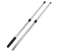 HEALEEP Extendable Stainless Steel Mop Rod with Threaded End and Hanging Hole, 4-Section Telescopic Handle for Household Cleaning, Adjustable Length with Plastic Protective Cover, Black