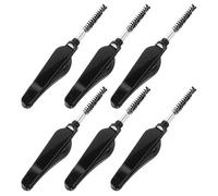 HEALEEP Eyelash Comb and Eyebrow Brush Set Makeup Tool Foldable Black 6pcs Abs Lightweight Lengthening Lashes for Travel and Family Daily Use