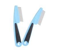 HEALEEP Fine Tooth Dandruff Comb and Metal Scalp Brush 2pcs Set for Children, Adults, and Pets, Blue and Black Fine Hair Picks for Dandruff Removal and Grooming