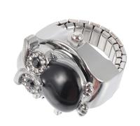 HEALEEP Finger Watch Ring Decorative and Comfortable Owl Pattern in Black Alloy Retro Small Ring Watch Stylish Creative Vintage Design Accessory for Daily Wear
