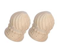 HEALEEP Finials Decorative Hand Carved 2pcs Unfinished Pineapple Wood Staircase Handrail Caps with Vintage Design for Spaces and Studies