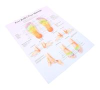 HEALEEP Foot Reflexology Chart Poster 24x36inch Canvas Stain-Resistant High-Definition Printing Educational Wall Poster for Office and Examination Rooms