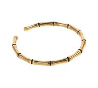 HEALEEP Gold Plated Open Cuff Bracelet Bamboo Design Minimalist Wrist Jewelry for Women Symbolizing Peace Protection Fit Handmade Gift