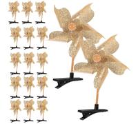 HEALEEP Golden Windmill Hair Barrettes and Rotating Feature with Sparkling Sequin Decorations Plastic Clips 24pcs Cute Hair Accessories