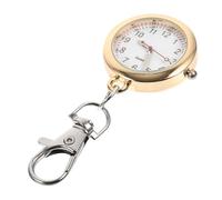 HEALEEP Golden Zinc Alloy Pocket Watch Key Ring Watch with Precise Time and Portable Design for Students, Simple Appearance Suitable for Exam Timing and Everyday Use