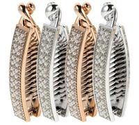 HEALEEP Hair Claw Clips Non-slip Secure Grip Clamps Rhinestone and Imitation Pearl 4pcs Classic Elegant Design for Women for Casual and Bridal Hairstyles