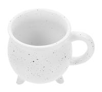 HEALEEP Halloween Ceramic Witch Cauldron Mug Creative Three Legged Boiler Coffee Cup White Decorative Milk and Hot Drink Cup Home and Cafe Use