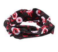 HEALEEP Halloween Head Scarf for Women Wide Knotted Elastic Hairband with Bloody Eyeball Print, Soft Fabric Headband for Halloween Parties and Everyday Decoration