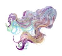 HEALEEP Halloween Long Wave Curly Wig Rainbow Gradient Synthetic Hair for Festival Party Cosplay and Halloween Makeup Prop for Women