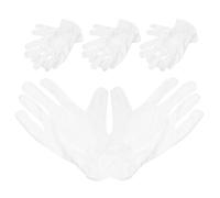 HEALEEP Hand Protection Gloves 4 Pairs Anti-static Microfiber Gloves Comfortable Breathable White for Jewelry and Watches Handling Suitable for Hand Spa and Exhibitions