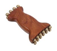HEALEEP Handcrafted Facial Wood Massage Tool with Brass Beads, Lightweight Face Massager for Women to Skin Elasticity, for Beauty Treatments and Skincare