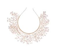 HEALEEP Handcrafted Twisted Beads Headband Bridal Hair Accessory Chic Bride Hair Decor Vintage Delicate Bead Hoop Wedding Headpiece for Women