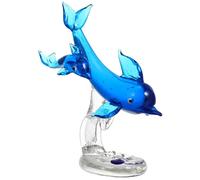 HEALEEP Handmade Glass Dolphin Figurine Mini Ocean Figurines Fish Tank Ornament Home Decor Ocean Animal Toys Random Style